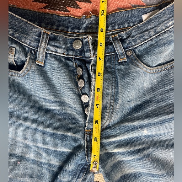 Helmut Lang Vintage Stained Denim Boot Cut Button Fly Jeans - Picture 10 of 10